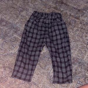 Black and White Plaid Pants Zara